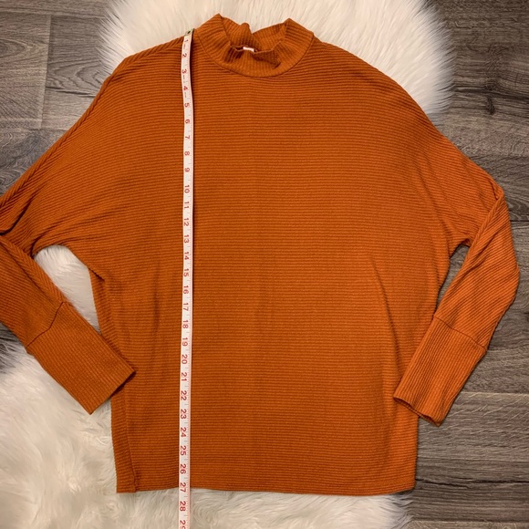 Nordstrom BP Dolman Sleeve Ribbed Shirt Top Rust - Picture 6 of 9